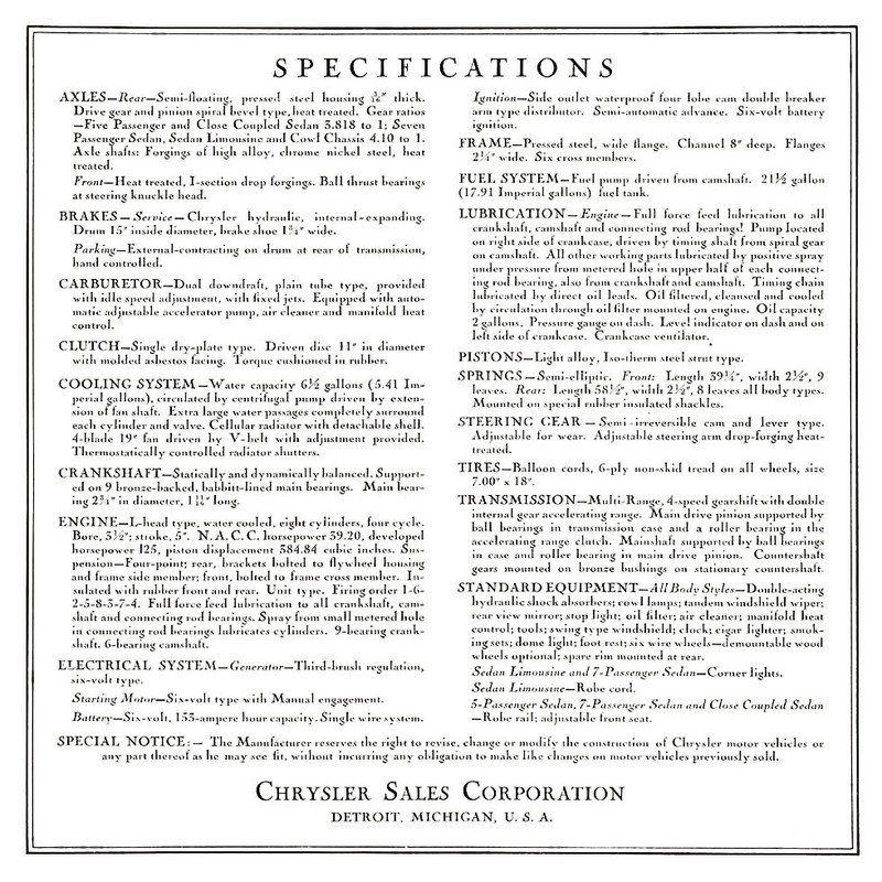 1931 Chrysler Imperial Eight Brochure Page 5